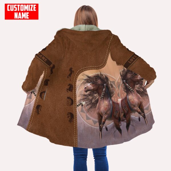 Native American Coat, Customized Name Horse Native American All Over Printed Hooded Cloak Coat, Native American Hoodies