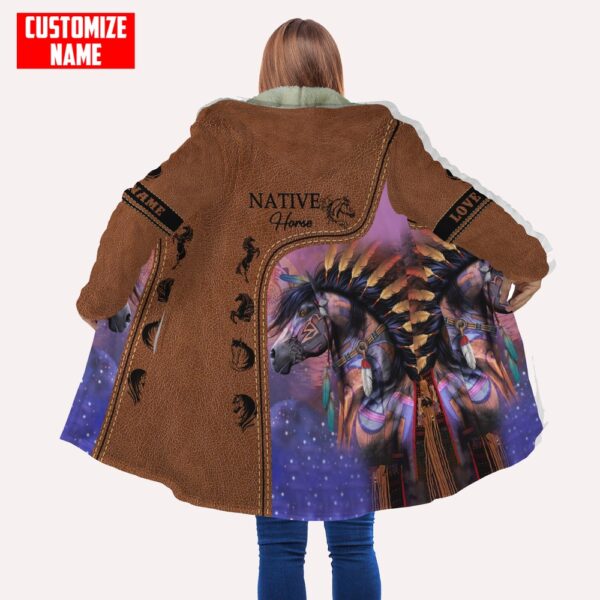 Native American Coat, Customized Name Native American All Over Printed Hooded Cloak Coat, Native American Hoodies