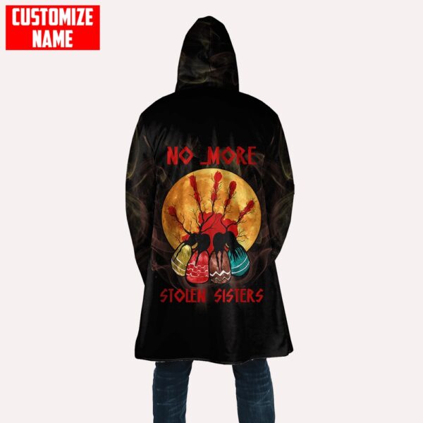 Native American Coat, Customized Name No More Stolen Sisters Native American 3D All Over Printed Hooded Cloak Coat