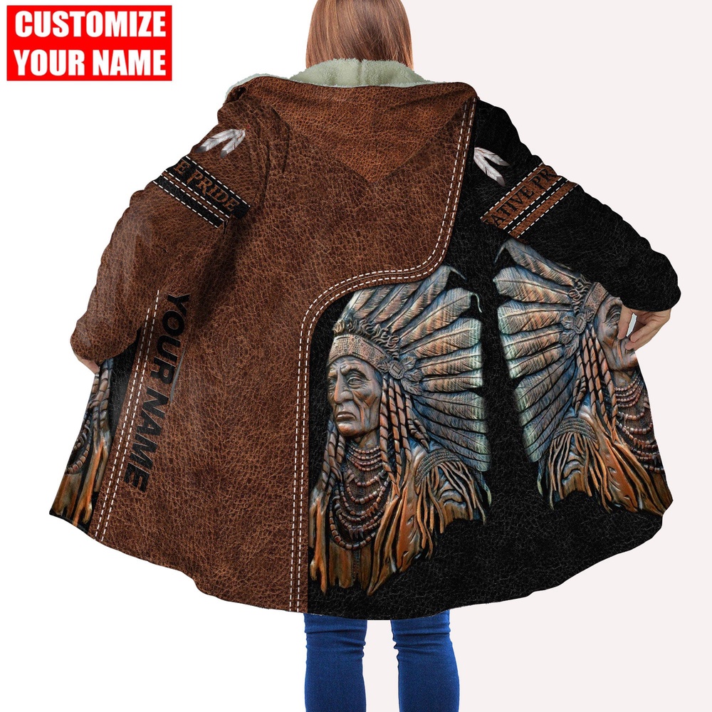 Native American Coat, Customized Name Patriarch Native American All Over Printed Hooded Cloak Coat, Native American Hoodies Native American Coat, Customized Name Patriarch Native American All Over Printed Hooded Cloak Coat, Native American Hoodies