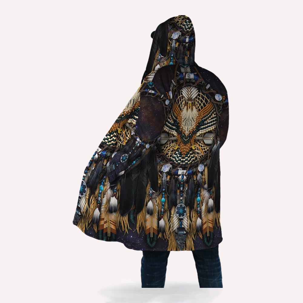 Native American Coat, Divine Blessing Native American 3D All Over Printed Hooded Cloak Coat Native American Coat, Divine Blessing Native American 3D All Over Printed Hooded Cloak Coat