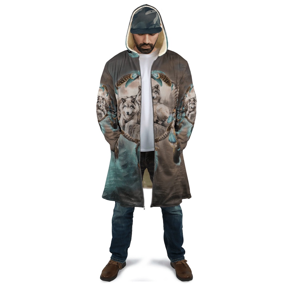 Native American Coat, Guard The Dream Native American 3D All Over Printed Hooded Cloak Coat Native American Coat, Guard The Dream Native American 3D All Over Printed Hooded Cloak Coat