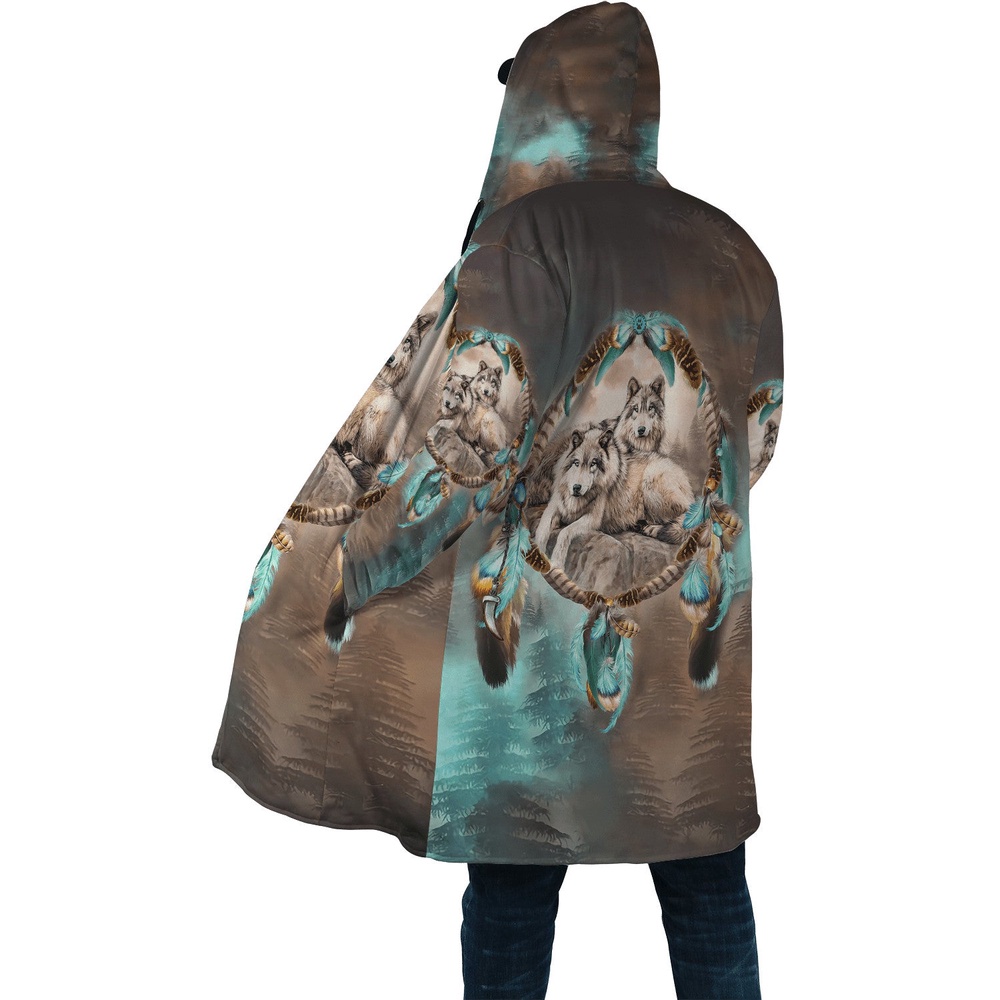 Native American Coat, Guard The Dream Native American 3D All Over Printed Hooded Cloak Coat Native American Coat, Guard The Dream Native American 3D All Over Printed Hooded Cloak Coat