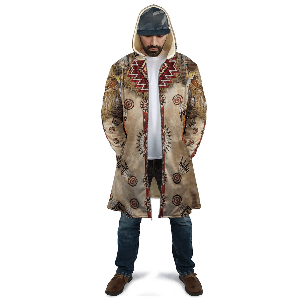 Native American Coat, Heritages Pride Shirt Native American 3D All Over Printed Hooded Cloak Coat