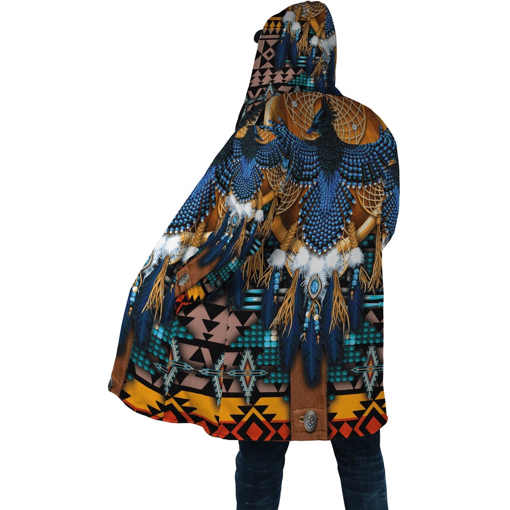 Native American Coat, Holy Protection Native American 3D All Over Printed Hooded Cloak Coat
