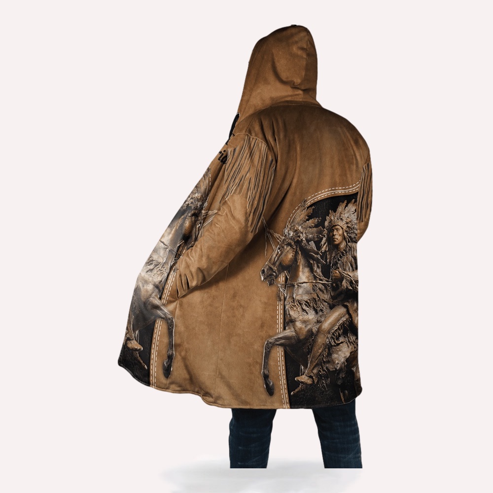 Native American Coat, Pride Chief Premium Native American Pride 3D All Over Printed Hooded Cloak Coat Native American Coat, Pride Chief Premium Native American Pride 3D All Over Printed Hooded Cloak Coat