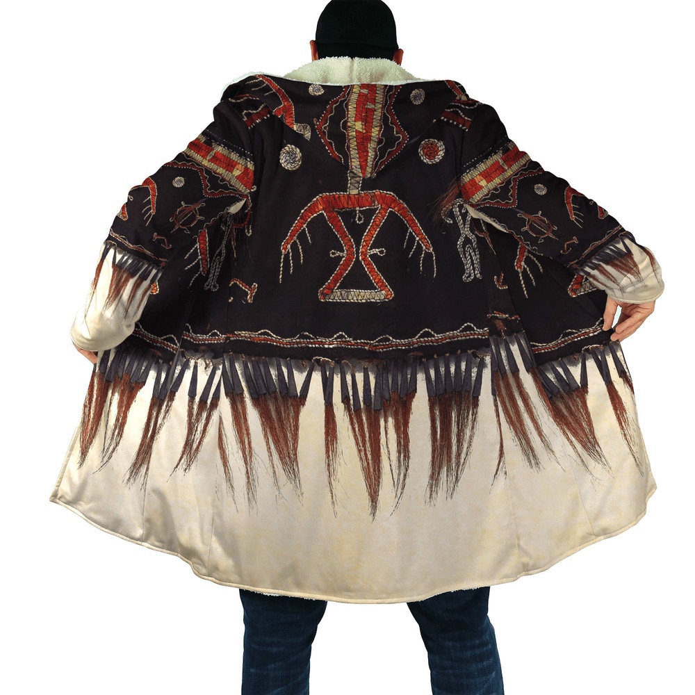 Native American Coat, Proud Heritages Native American 3D All Over Printed Hooded Cloak Coat