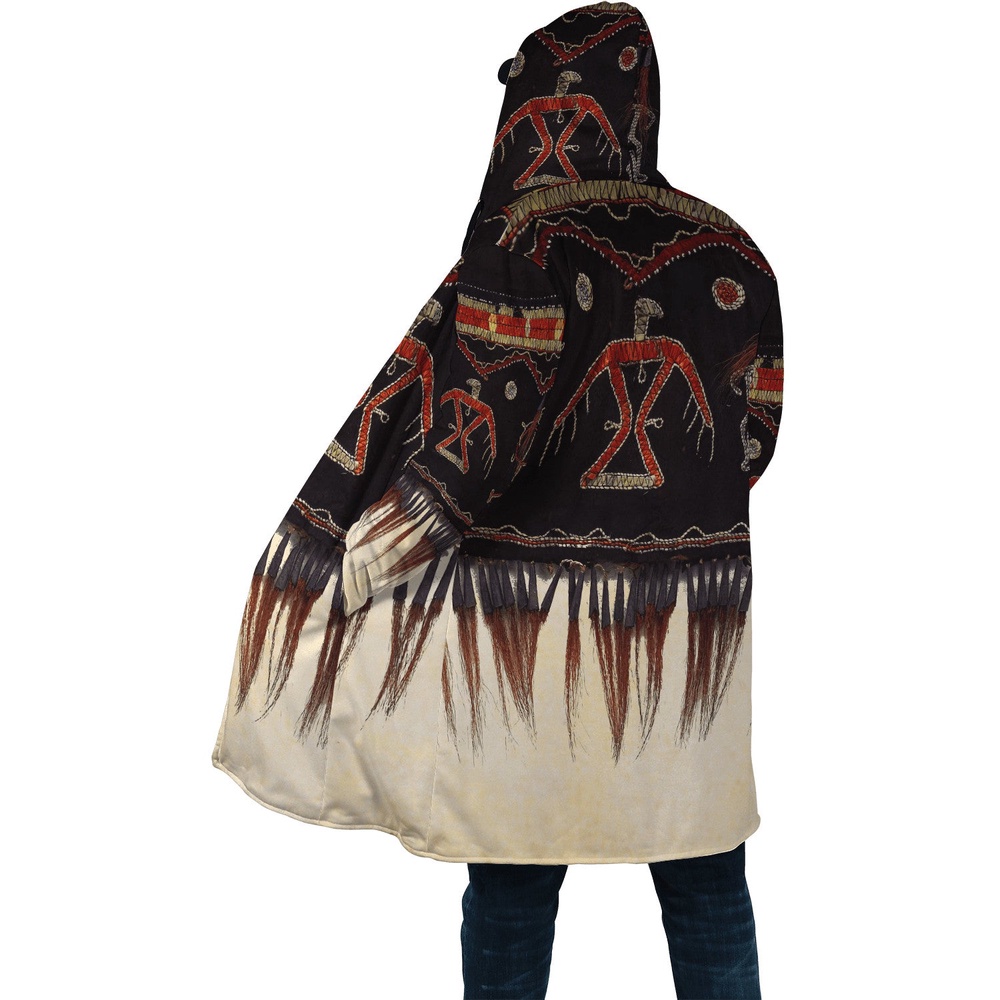 Native American Coat, Proud Heritages Native American 3D All Over Printed Hooded Cloak Coat