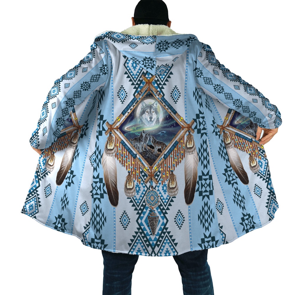 Native American Coat, Remembrance Native American 3D All Over Printed Hooded Cloak Coat