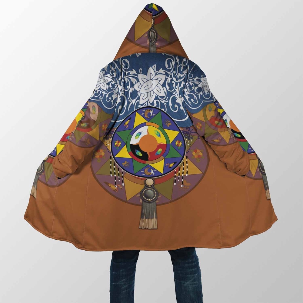 Native American Coat, Respect Nature Native American 3D All Over Printed Hooded Cloak Coat Native American Coat, Respect Nature Native American 3D All Over Printed Hooded Cloak Coat