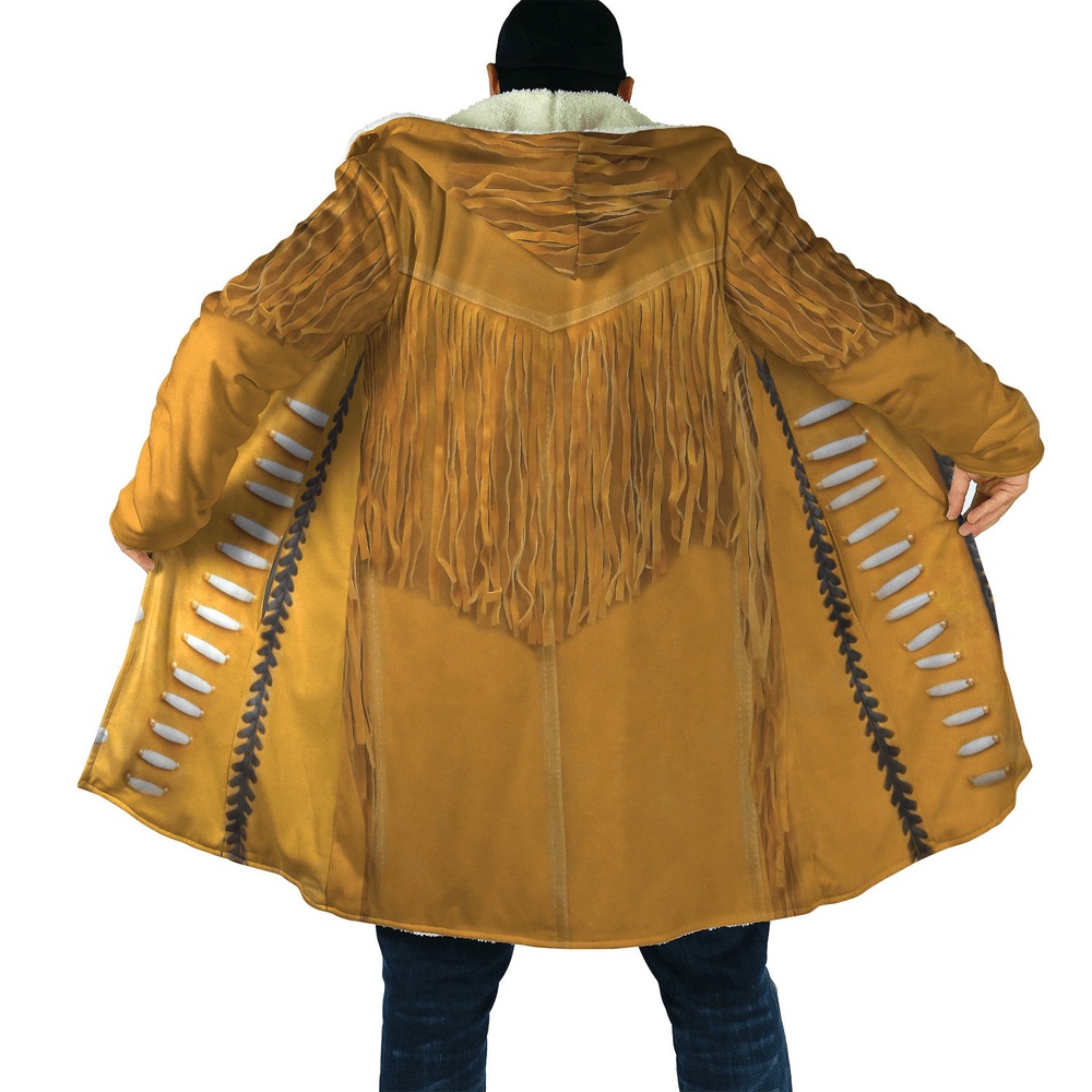 Native American Coat, Rooted Elegance Native American 3D All Over Printed Hooded Cloak Coat
