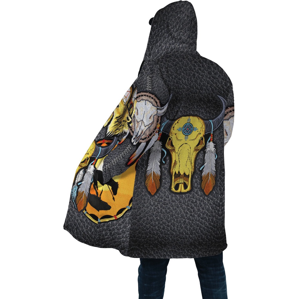 Native American Coat, Sacrificial Night Native American 3D All Over Printed Hooded Cloak Coat