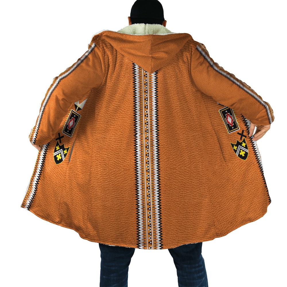 Native American Coat, Simple Fashion Native American 3D All Over Printed Hooded Cloak Coat