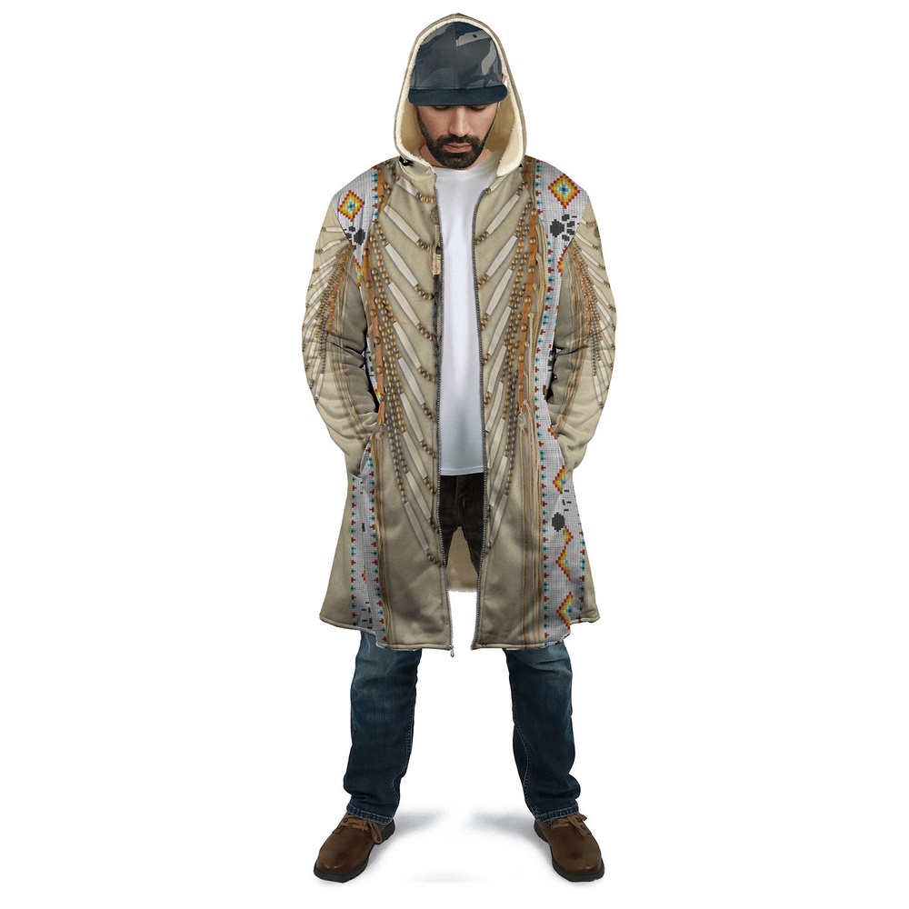 Native American Coat, Simplicity Native American 3D All Over Printed Hooded Cloak Coat