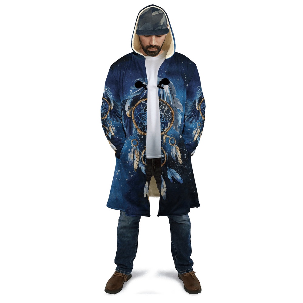 Native American Coat, Sink Into A Beautiful Dream Native American 3D All Over Printed Hooded Cloak Coat