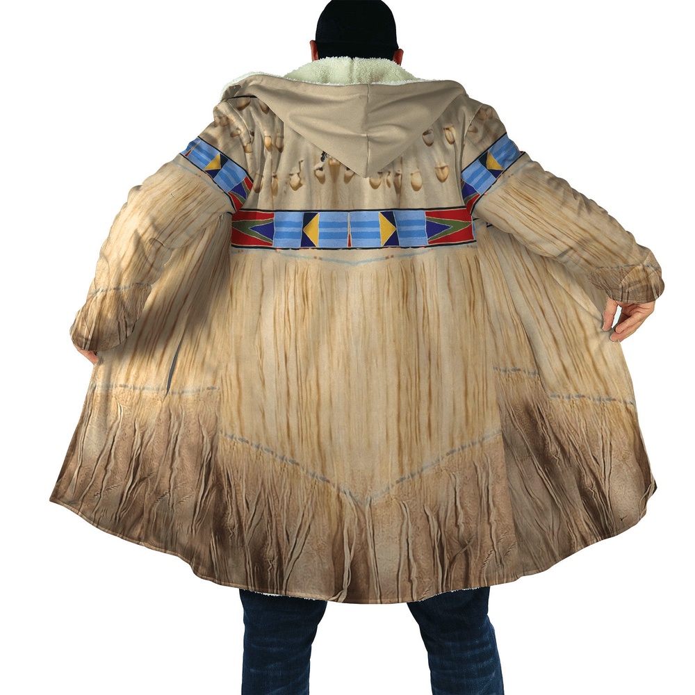 Native American Coat, Spirit Of Nature Native American 3D All Over Printed Hooded Cloak Coat