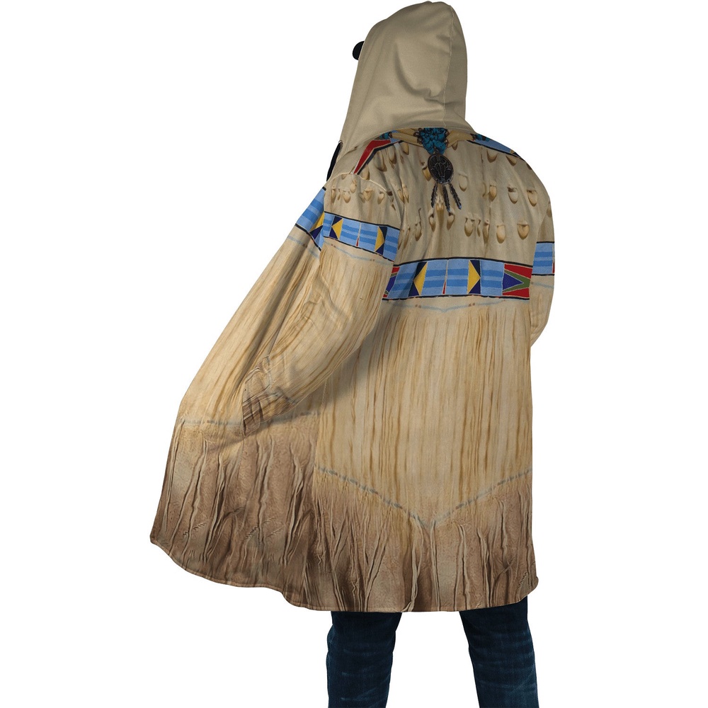 Native American Coat, Spirit Of Nature Native American 3D All Over Printed Hooded Cloak Coat