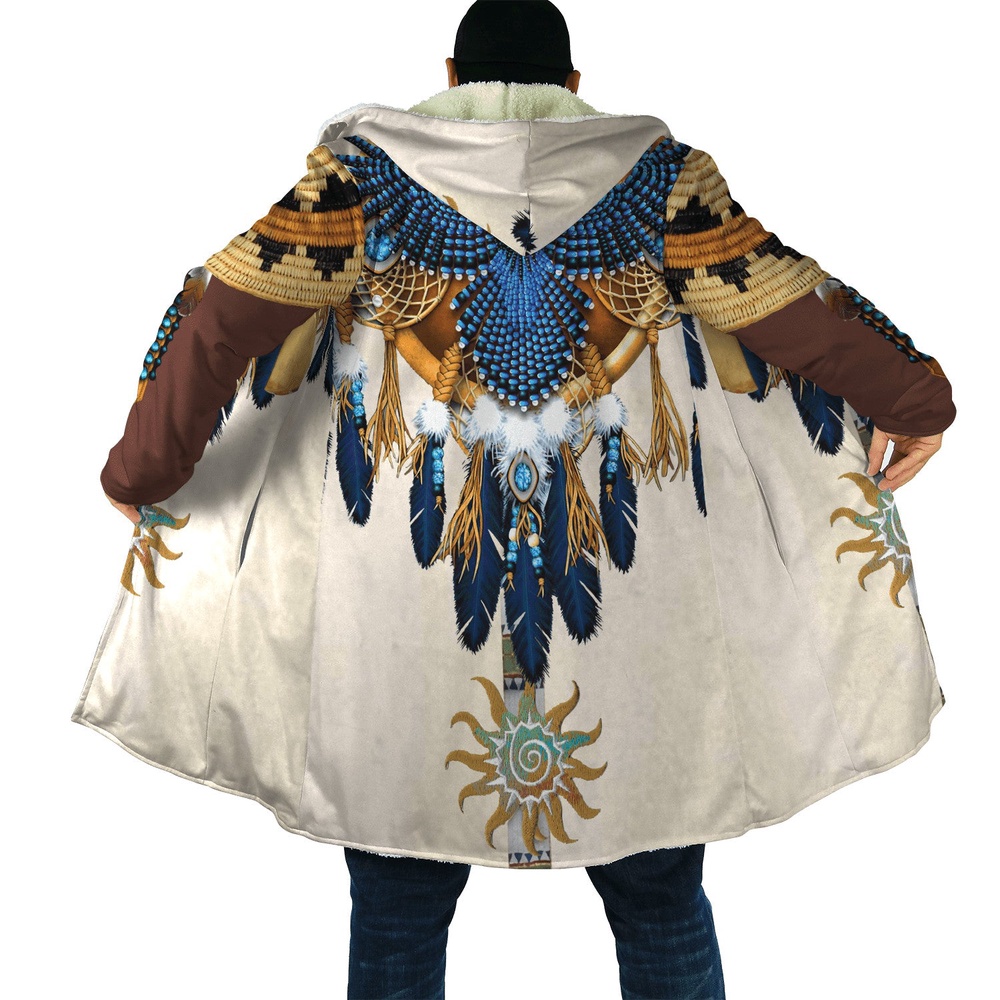Native American Coat, Spirit Of The Earth Native American 3D All Over Printed Hooded Cloak Coat Native American Coat, Spirit Of The Earth Native American 3D All Over Printed Hooded Cloak Coat