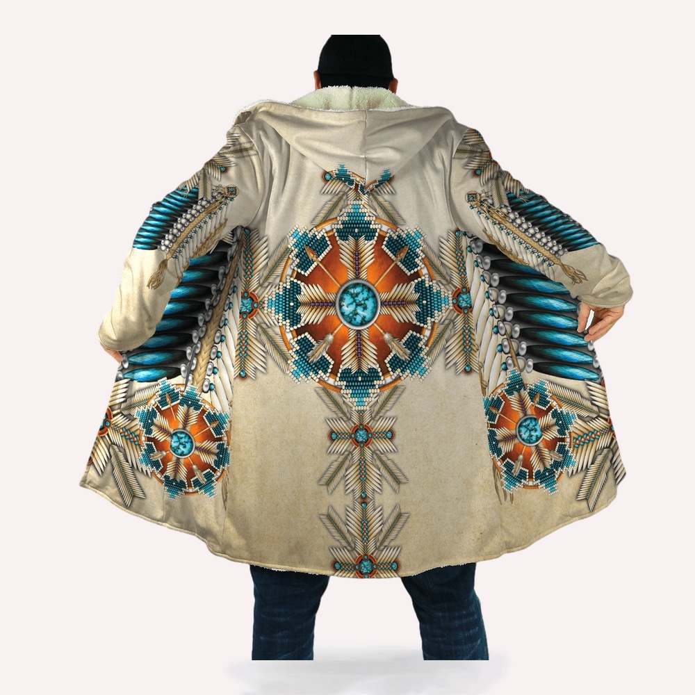 Native American Coat, Spiritual Native American 3D All Over Printed Hooded Cloak Coat