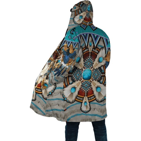Native American Coat, Tribal Culture Native American 3D All Over Printed Hooded Cloak Coat