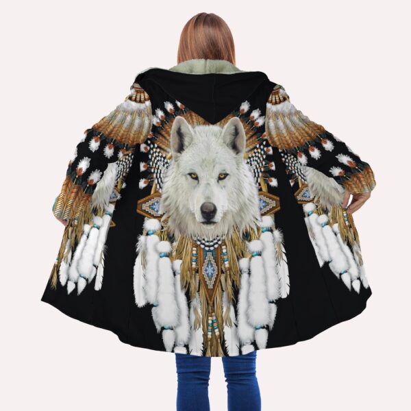 Native American Coat, Tribal Wolf Native American Hooded Cloak Coat, Native American Hoodies
