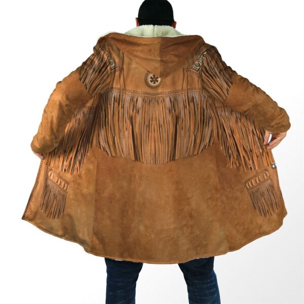 Native American Coat, Vintage Romantic Native American 3D All Over Printed Hooded Cloak Coat
