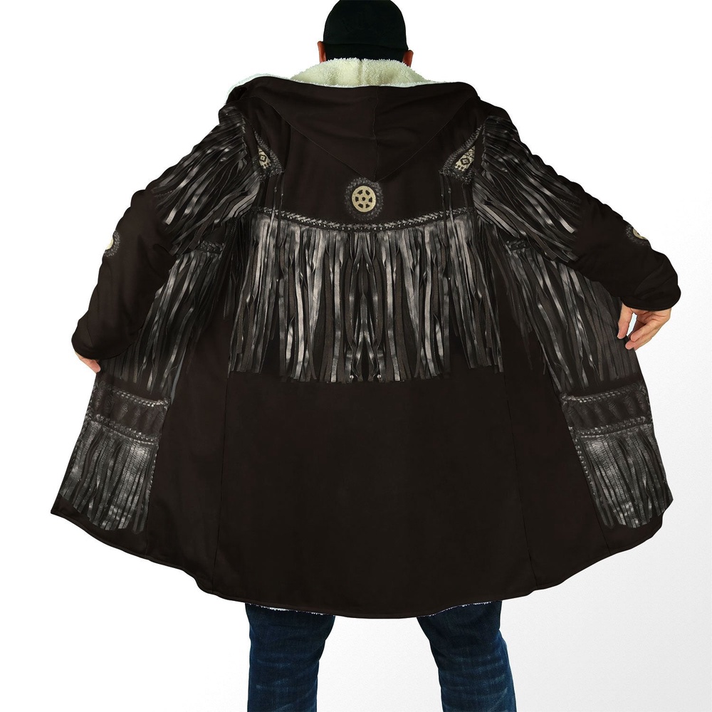 Native American Coat, Western Cowboy Native American 3D All Over Printed Hooded Cloak Coat Native American Coat, Western Cowboy Native American 3D All Over Printed Hooded Cloak Coat