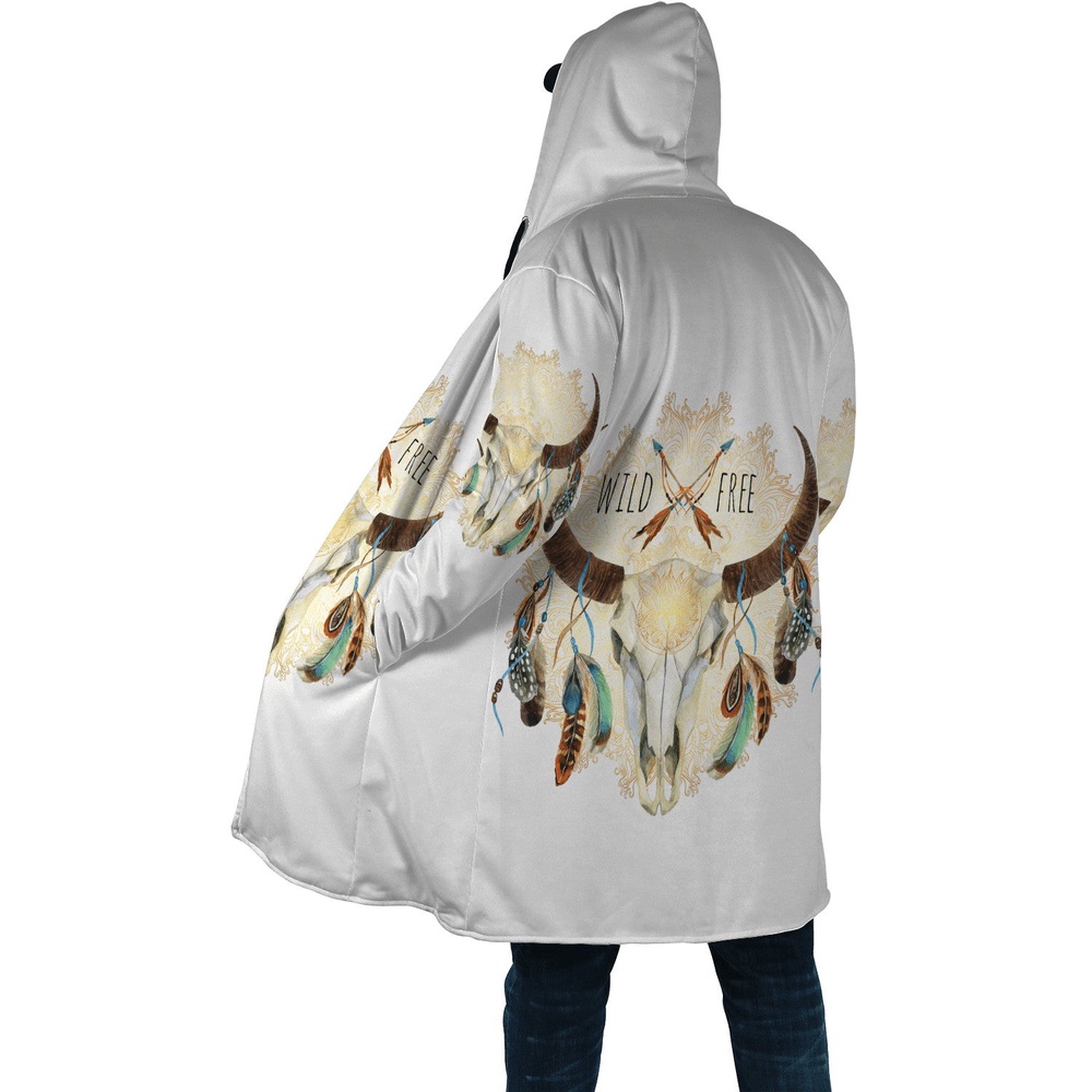 Native American Coat, Wild Free Native American 3D All Over Printed Hooded Cloak Coat Native American Coat, Wild Free Native American 3D All Over Printed Hooded Cloak Coat