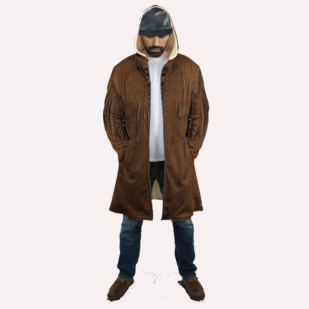 Native American Coat, Wild West Native American 3D All Over Printed Hooded Cloak Coat