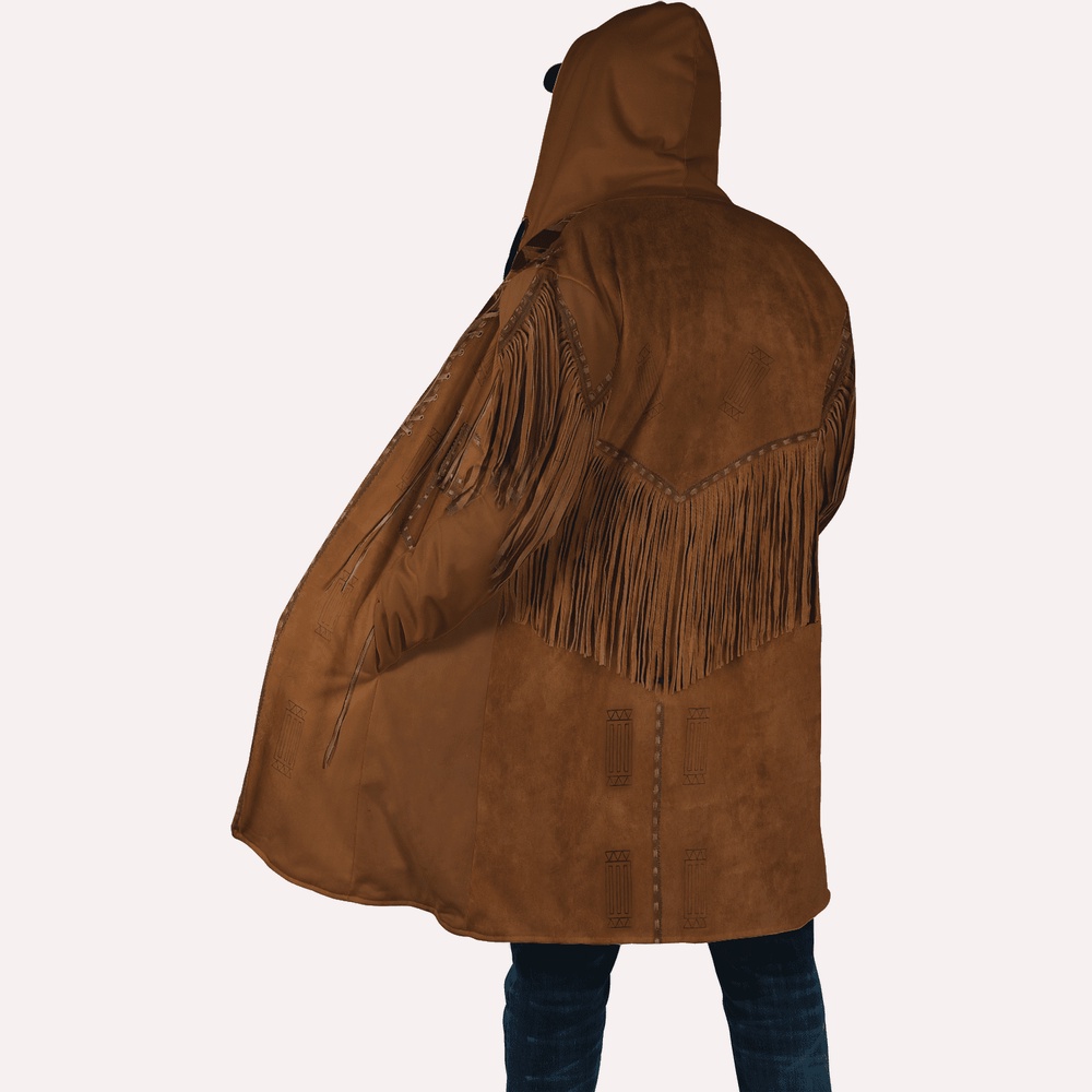 Native American Coat, Wild West Native American 3D All Over Printed Hooded Cloak Coat
