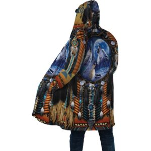 Native American Coat Wolf Full Moon Native American 3D All Over Printed Hooded Cloak Coat 2 eufl2v.jpg