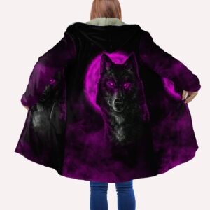 Native American Coat, Wolf PurpleNative American Hooded…