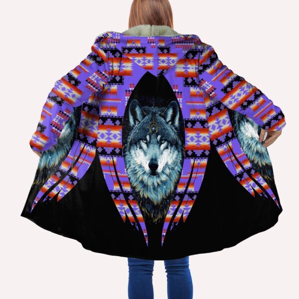 Native American Coat, Wolf Style Native American All Over Printed Hooded Cloak Coat, Native American Hoodies