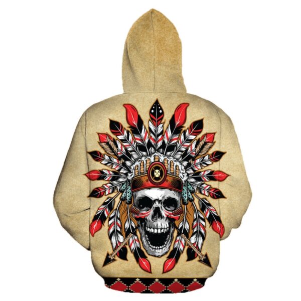 Native American Hoodie, Aboriginal Skull Mystic Native American 3D All Over Printed Hoodie, Native American Style Hoodie