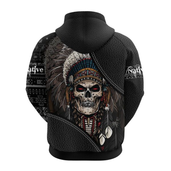 Native American Hoodie, Big Skull Native American 3D All Over Printed Hoodie, Native American Style Hoodie