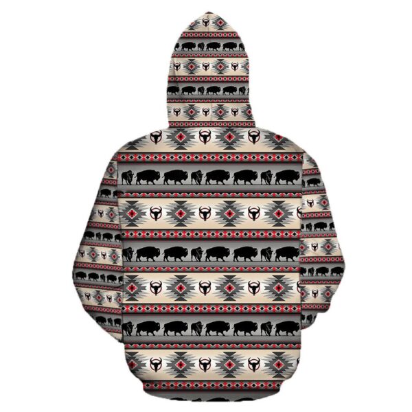 Native American Hoodie, Bison Motif Native American 3D All Over Printed Hoodie, Native American Style Hoodie