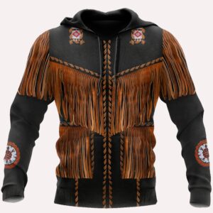 Native American Hoodie, Black And Brown Native…