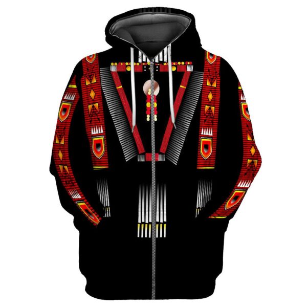 Native American Hoodie, Black Native American 3D All Over Printed Hoodie, Native American Style Hoodie