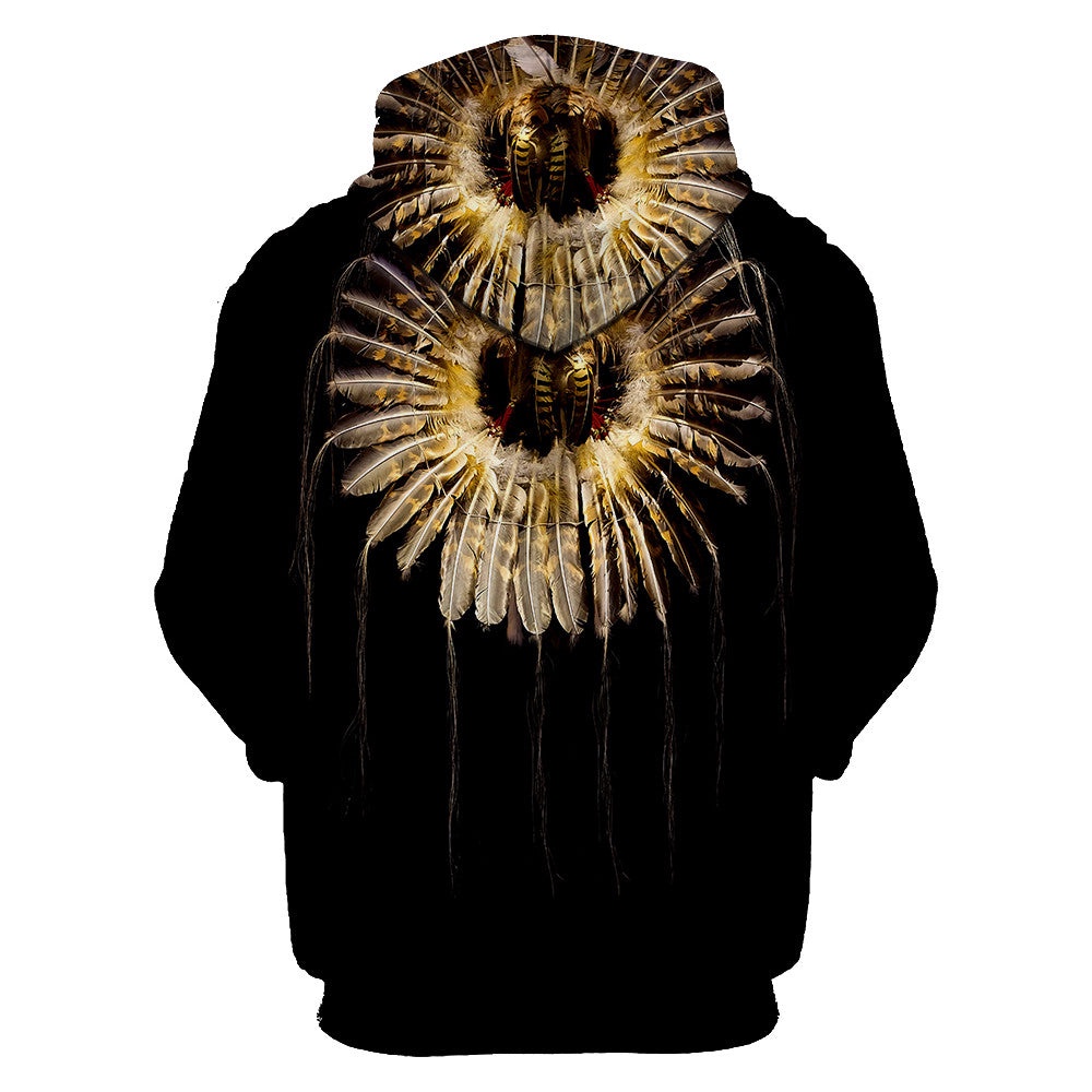 Native American Hoodie, Black Pattern Feather Native American 3D All Over Printed Hoodie, Native American Style Hoodie Native American Hoodie, Black Pattern Feather Native American 3D All Over Printed Hoodie, Native American Style Hoodie