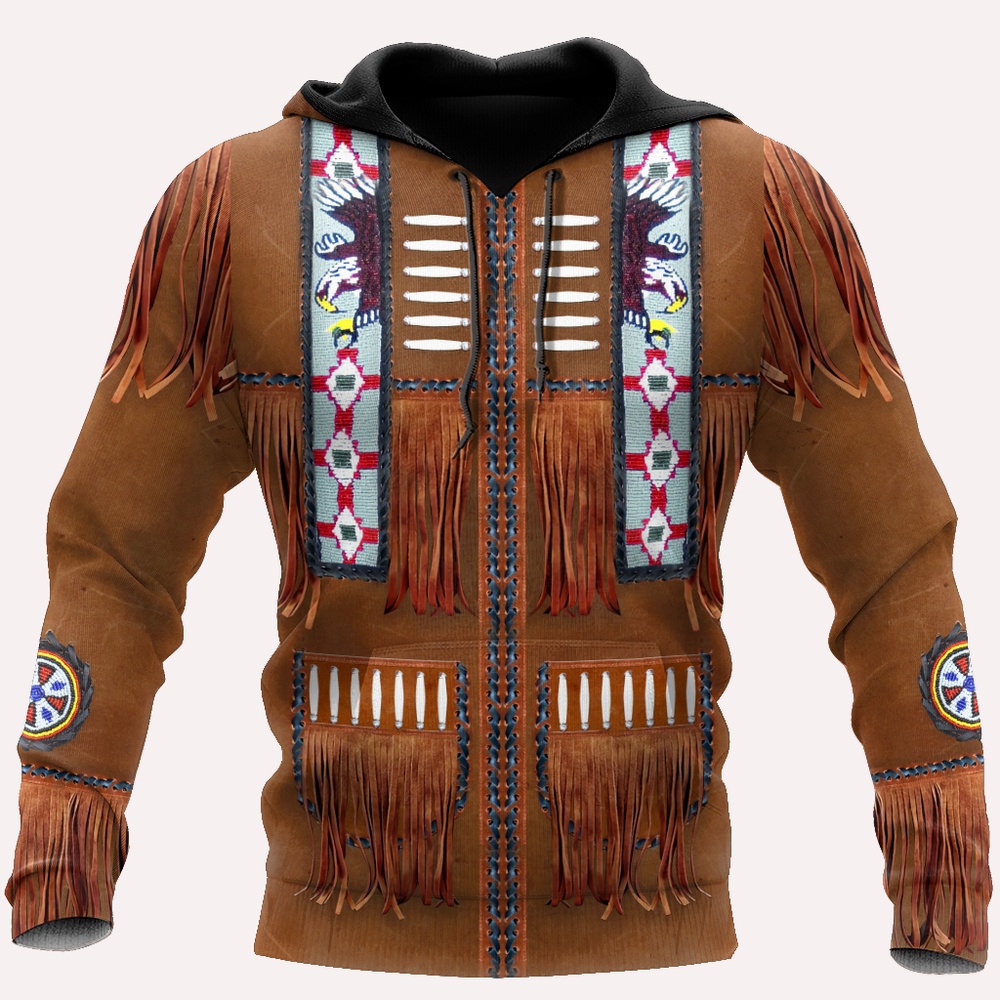 Native American Hoodie, Cowboy Native American 3D All Over Printed Hoodie, Native American Style Hoodie