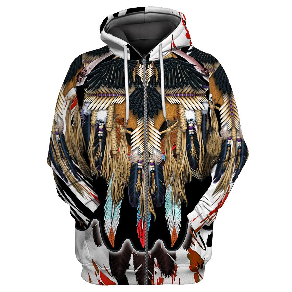 Native American Hoodie, Crow Symbol Native American 3D All Over Printed Hoodie, Native American Style Hoodie Native American Hoodie, Crow Symbol Native American 3D All Over Printed Hoodie, Native American Style Hoodie