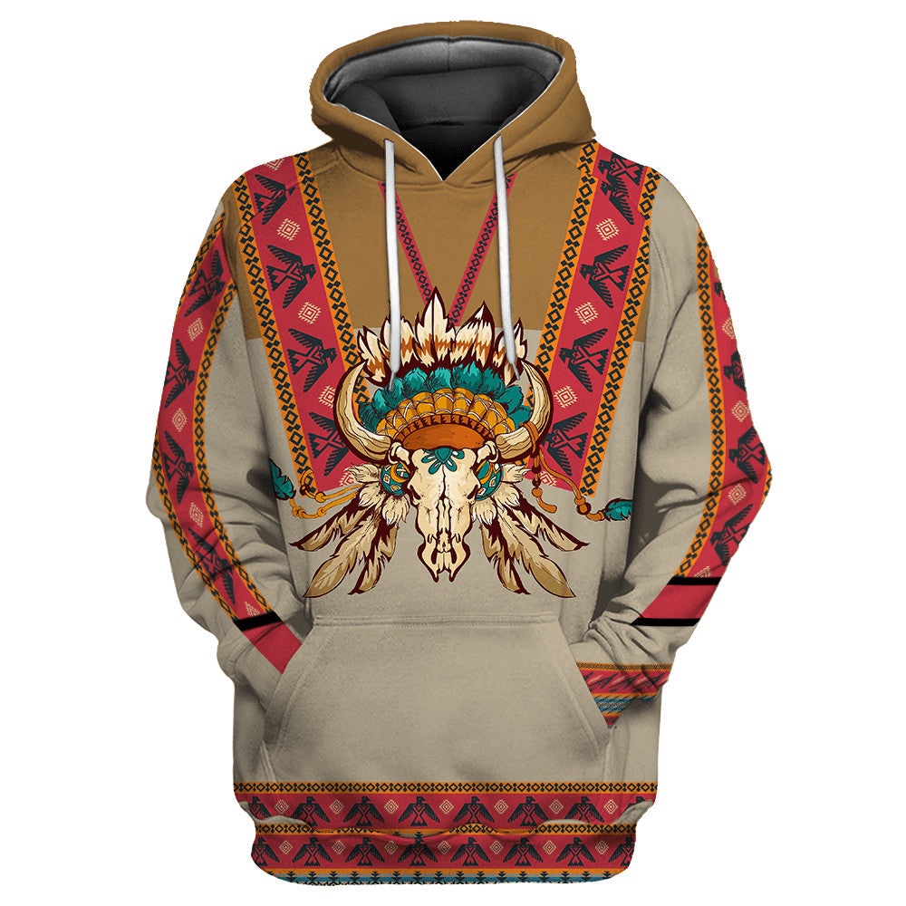 Native American Hoodie, Cultural Street Bliss Native American 3D All Over Printed Hoodie, Native American Style Hoodie