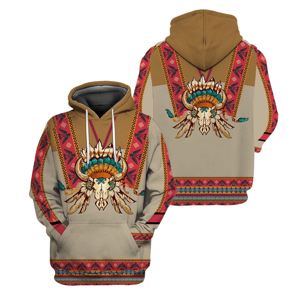 Native American Hoodie, Cultural Street Bliss Native American 3D All Over Printed Hoodie, Native American Style Hoodie