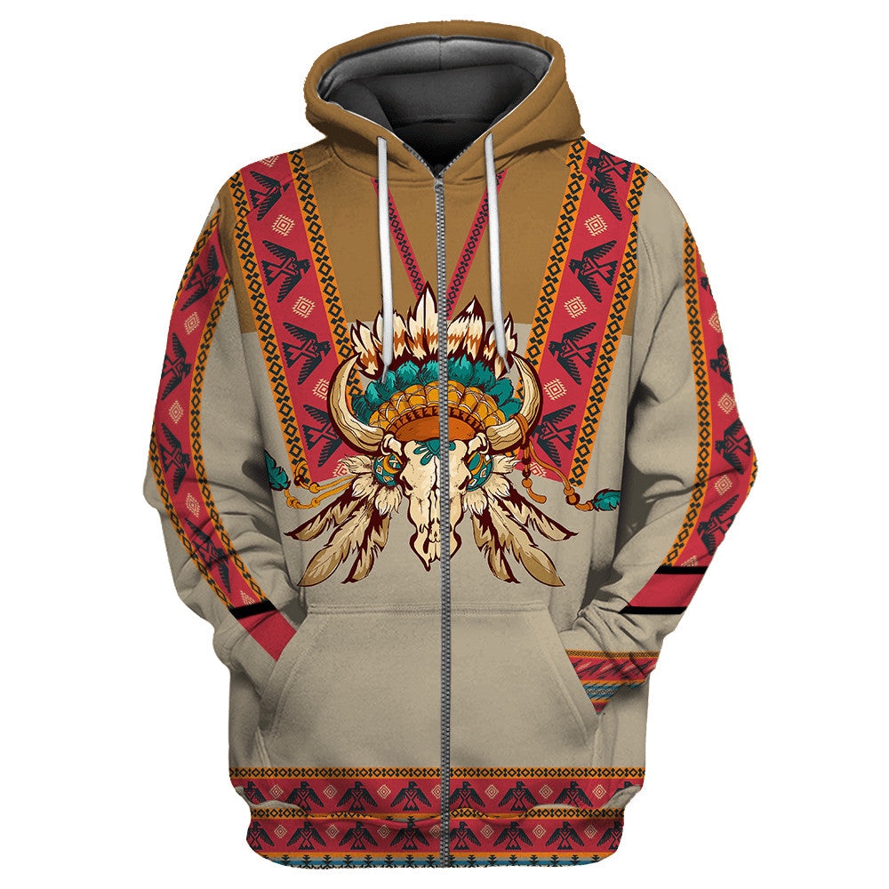 Native American Hoodie, Cultural Street Bliss Native American 3D All Over Printed Hoodie, Native American Style Hoodie