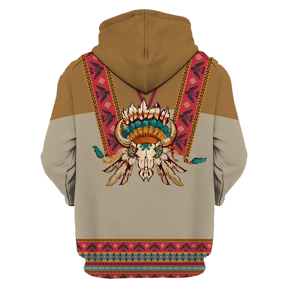 Native American Hoodie, Cultural Street Bliss Native American 3D All Over Printed Hoodie, Native American Style Hoodie