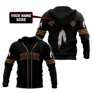 Native American Hoodie, Custom Name Feathers Native…