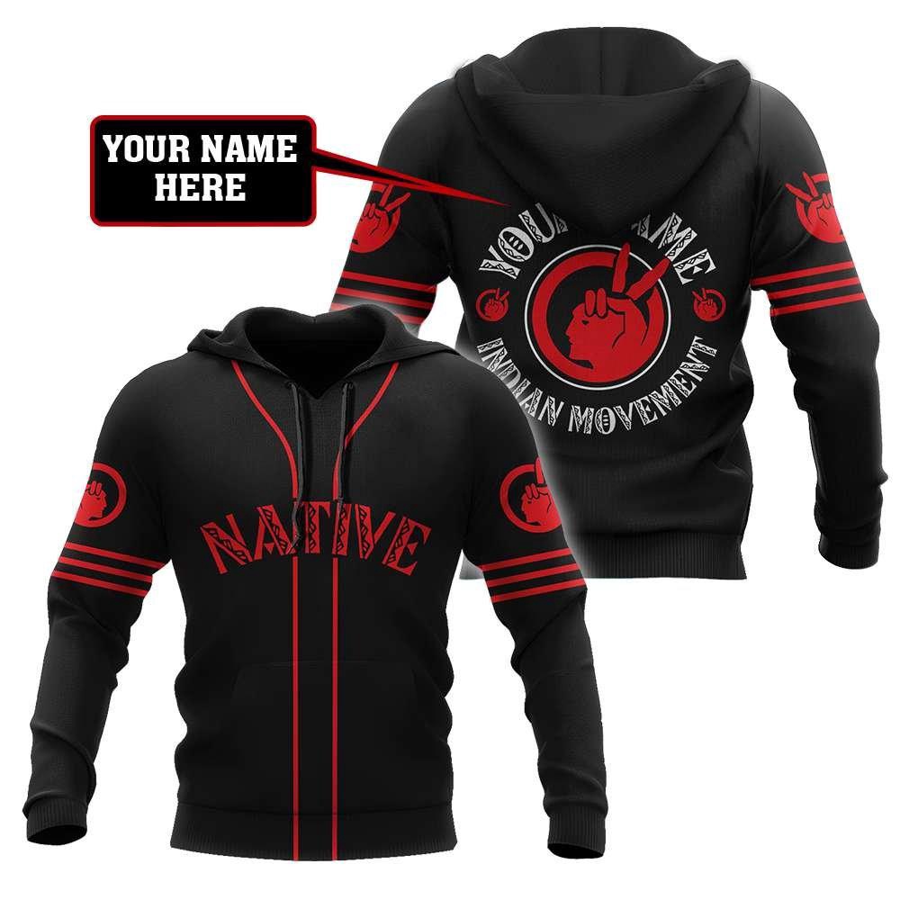 Native American Hoodie, Custom Name Indian Movement Native American 3D All Over Printed Hoodie, Native American Style Hoodie