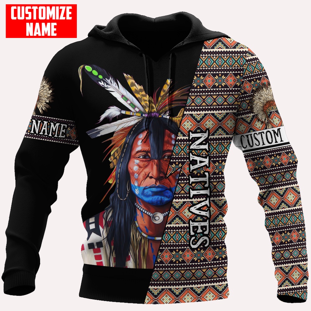 Native American Hoodie, Customized Name Ethnic Tribal Pattern Native American 3D All Over Printed Hoodie, Native American Style Hoodie Native American Hoodie, Customized Name Ethnic Tribal Pattern Native American 3D All Over Printed Hoodie, Native American Style Hoodie