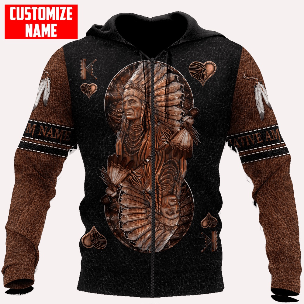 Native American Hoodie, Customized Name Native American 3D All Over Printed Hoodie, Native American Style Hoodie