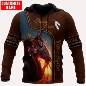 Native American Hoodie, Customized Name Pride Native…